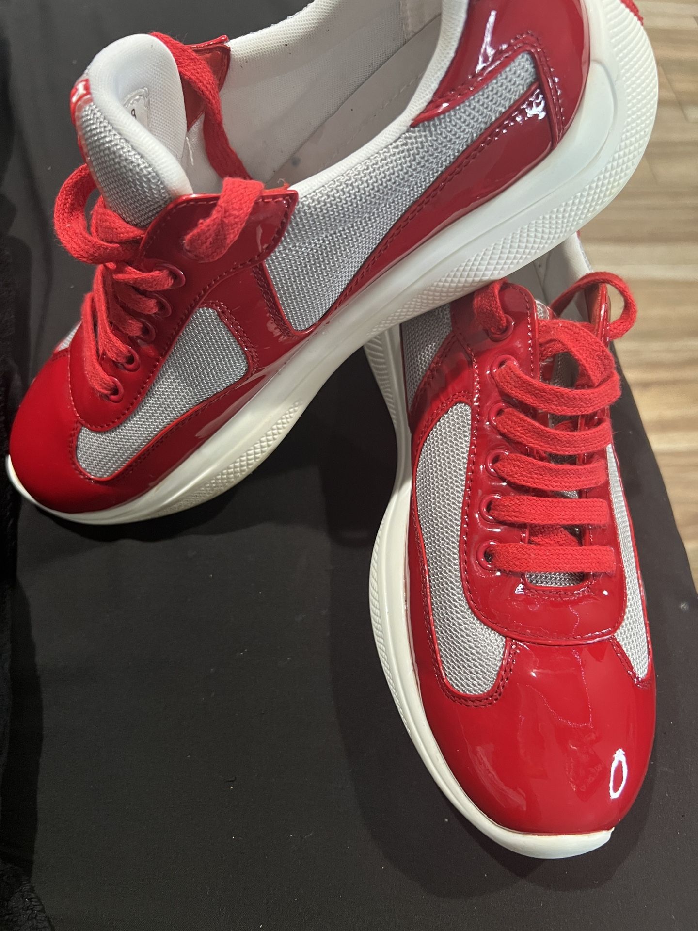 Red & White Prada Sneakers