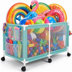 New Extra Large Pool/MultiPurpose Storage Bin - Rolling Wheels Organizer