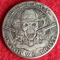 Cowboy Skull  Collectible Coin. First $20 Offer Automatically Accepted. Shipped Same Day