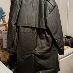 Lucky Leather Trench Coat For Sale Like New 