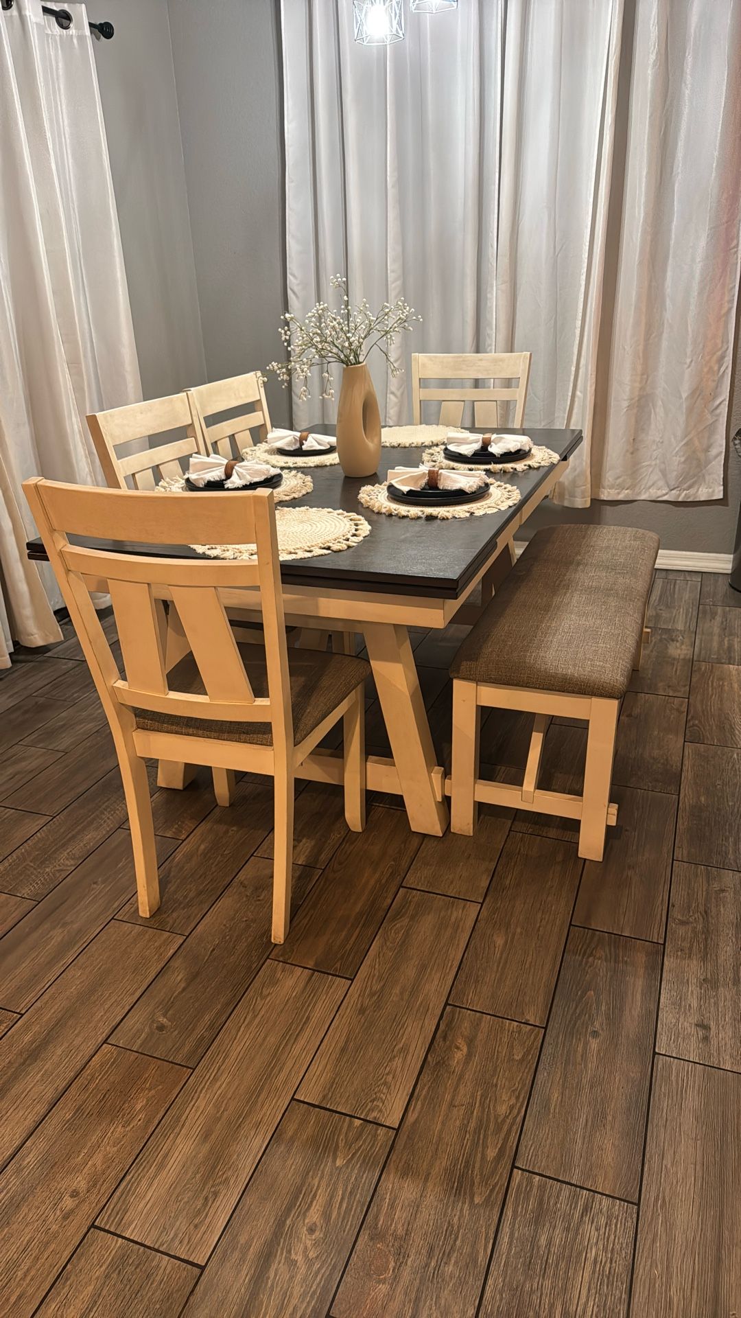Kitchen Table 4 Chairs And Bench