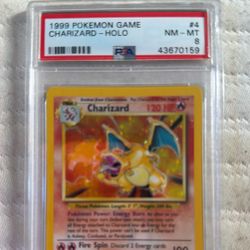 Base set Unlimited Charizard Holo PSA 8 NM-MT