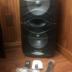 IQ SOUND 2x12” Rechargeable Wireless Speaker With Foldable Collapsible Telescoping Tripod Stand