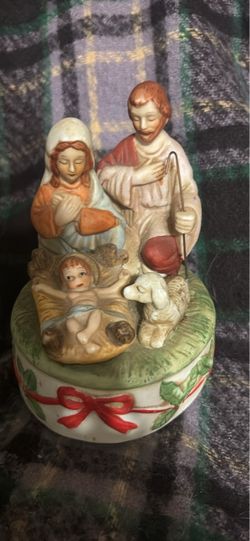 Ceramic holy family music figure