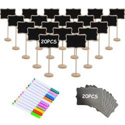Mini Chalkboard Signs with Replacement Stickers, 20pcs, 7” Tall NEW!! NIB