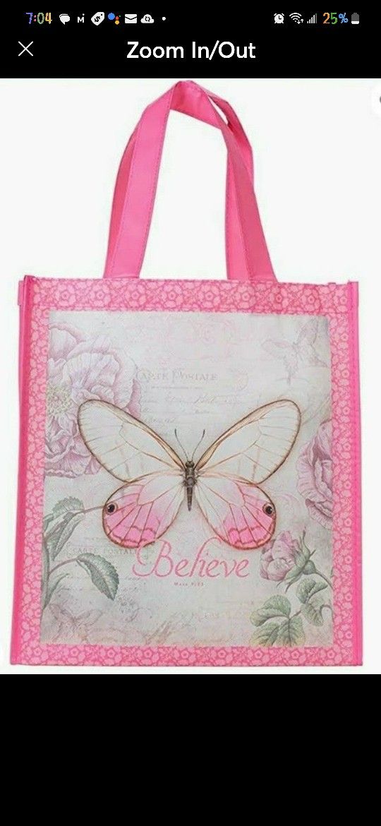 Butterfly Bible Verse Tote Bag