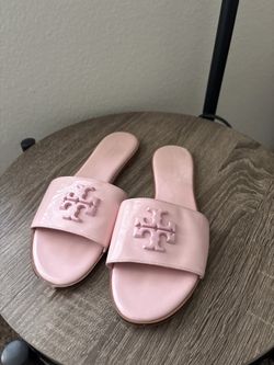 Tory Burch Pink Eleanor Leather Slides
