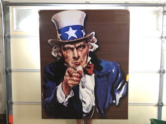 Large Uncle Sam advertising poster on vinyl with magnets in the back