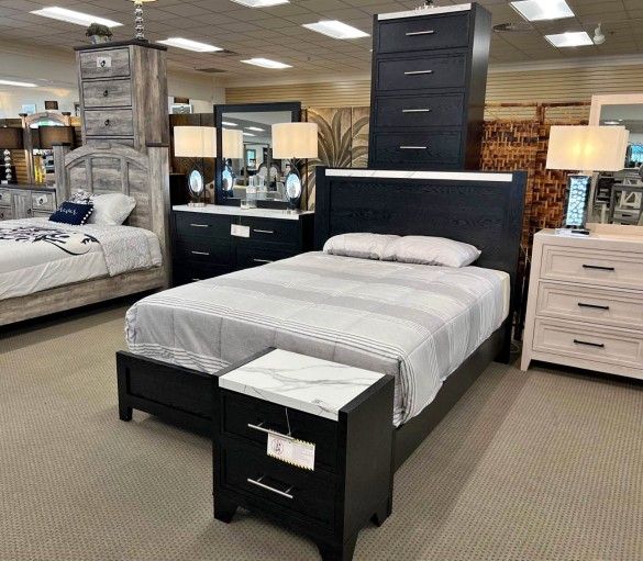 5-piece bedroom set, new in box (mattress not included)