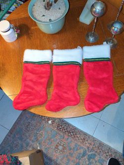 3 matching Vintage Christmas stockings