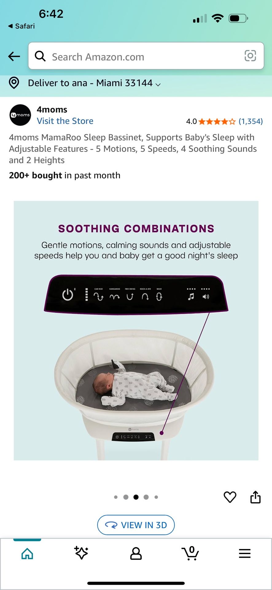 4moms Mamaroo Bassinet Like New
