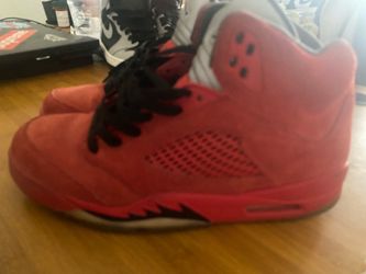 Air Jordan 5 Red Suede Sneakers