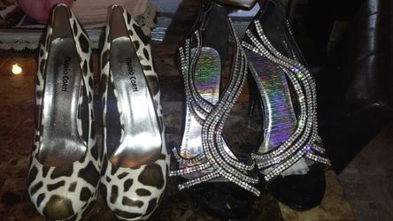 Womens heels for that low cow heels size 7 and sparkle heels size 8 in a half