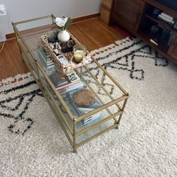 Gold Glass 3-Tier Coffee Table
