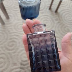 Blue Ombre Glass Bud Vases