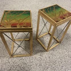 New In Box Pair Of Forest Cocktail Tables