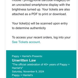 Unwritten law Tickets
