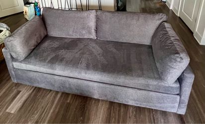 Modern Deep-Seat Gray Sofa – Super Comfortable – 90” Wide