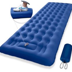 Camping Sleeping Pad, 5 Inch Extra Thickness Inflatable Sleeping Mat Built-in Foot Pump, Compact & Lightweight Camping Air Mattress for Hiking, Travel