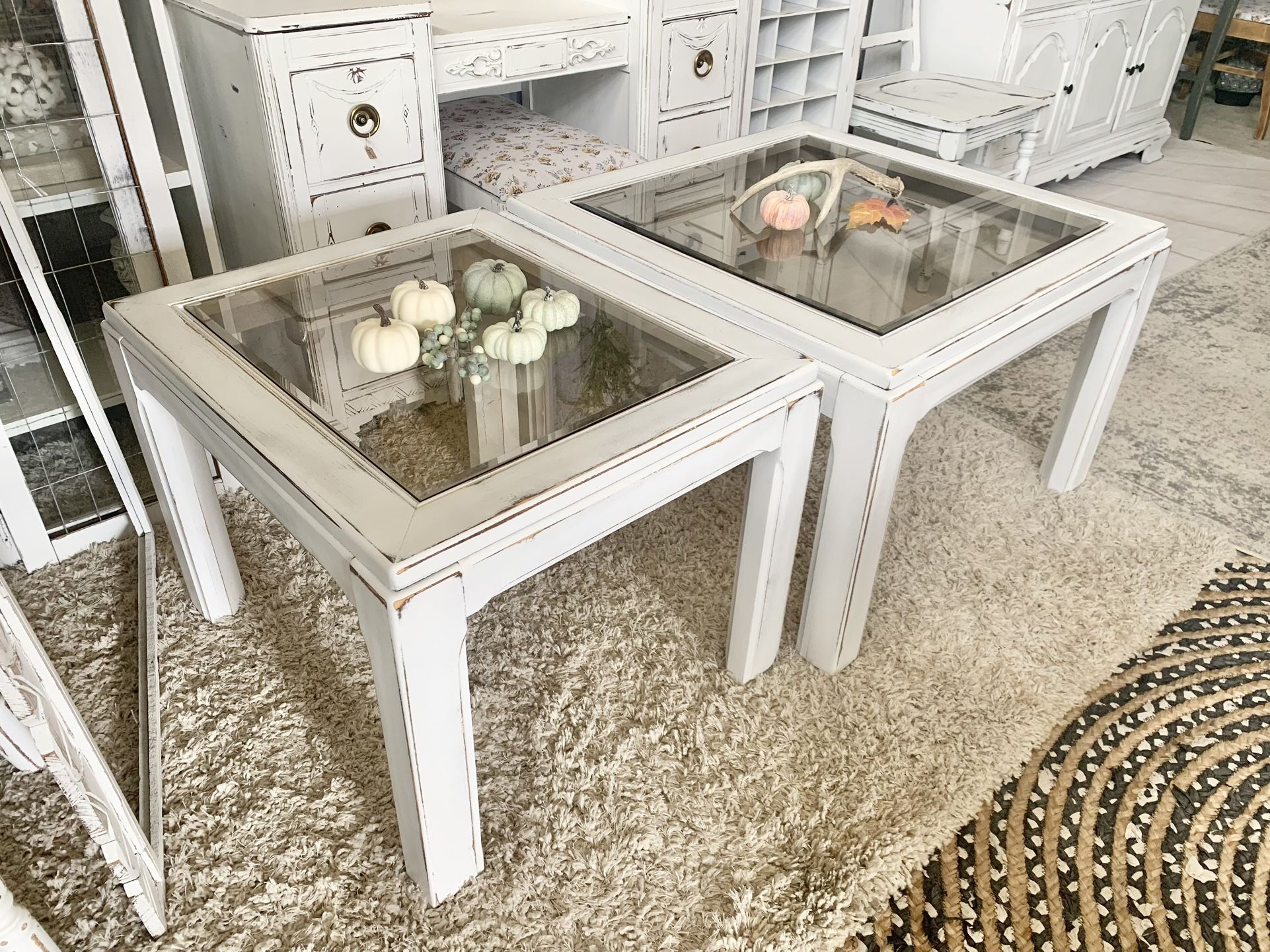 Coffee Table And End / Side Table (glass And Wood)