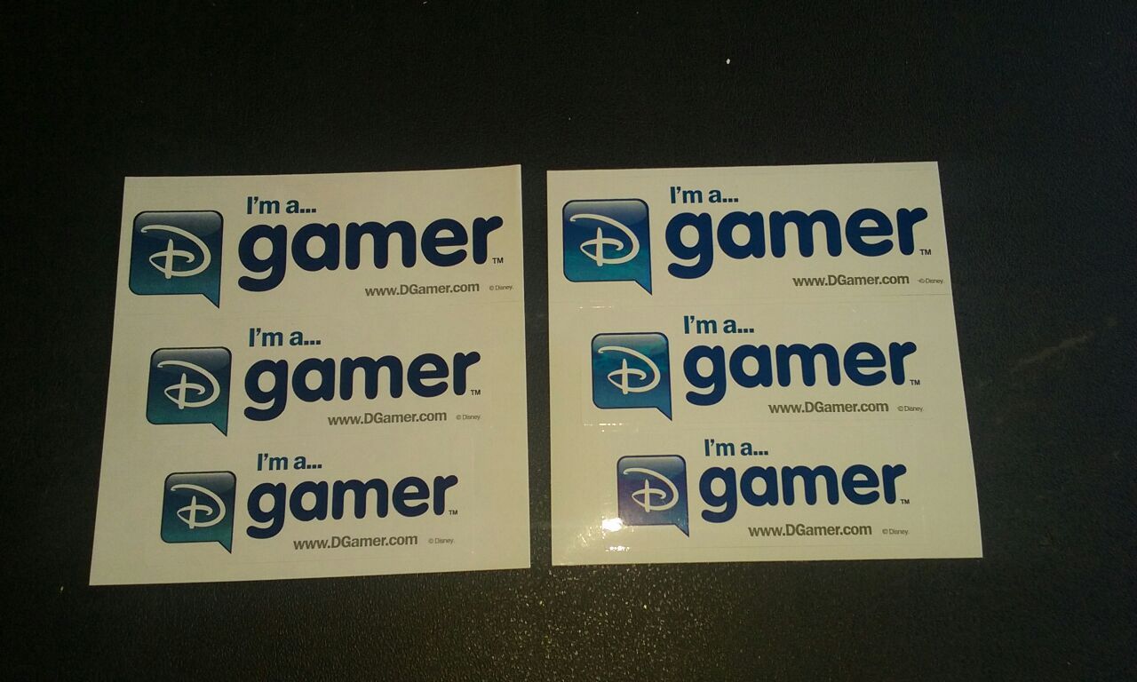 New Sealed (2) Gamer Stickers, Total Of (6) Disney Logo's