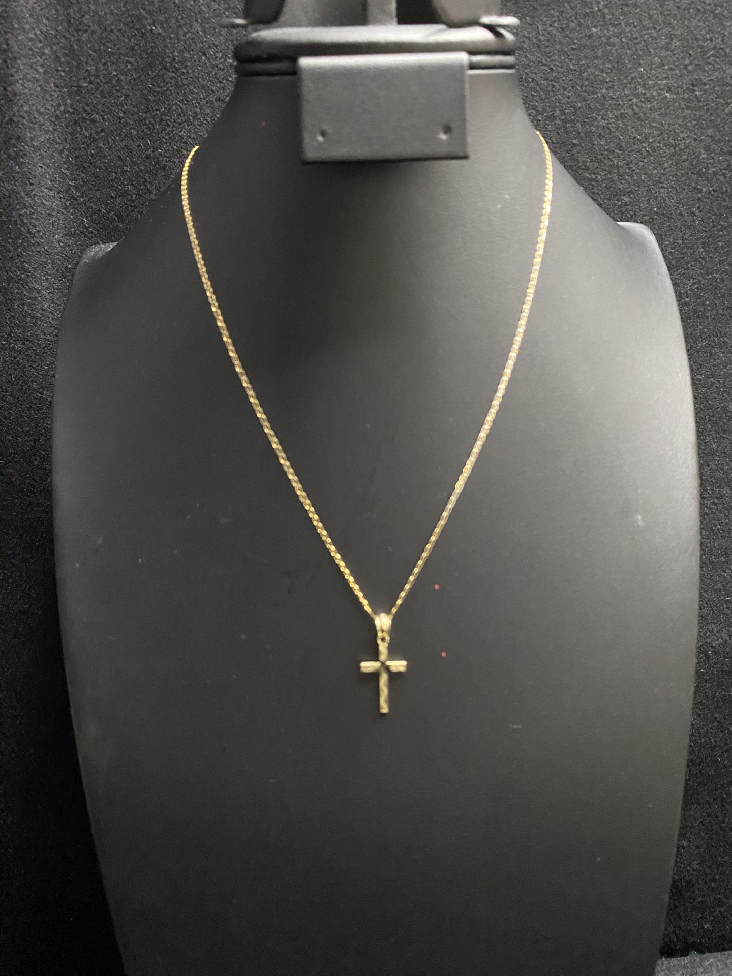 10k Gold Mariner Necklace And Cross Pendant (for child Or Women)