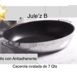 Cacerola Ovalada De 7 Qts Con Antiadherente Nueva En Su Caja 