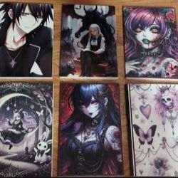 Set of 6 New Anime Gothic Notebook Journal 6" x 9"