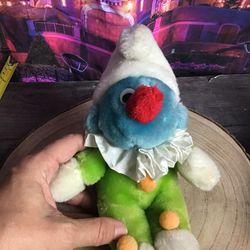 Vintage 1984 Wallace Berrie Blue Smurf Clown Plush 7”-preowned 
