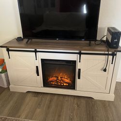 OKD Farmhouse Electric TV Stand 
