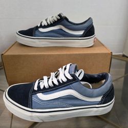 Vans Old Skool Blue/Black/White Off the Wall Sneakers Women's Sz US 8 Men's 6.5