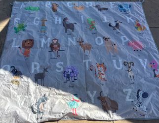 Baby play pen with ABC washable mat