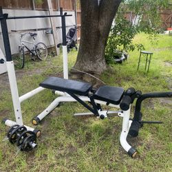 weight lift bench with weights 