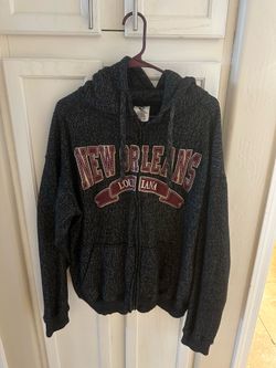 Men's XL New Oleans zip up hoodie dark grey and maroon