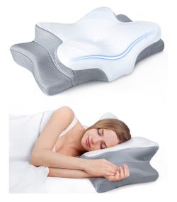 Ultra Pain Relief Cooling Pillow for Neck Support, Adjustable Cervical Pillow Cozy Sleeping, Odorless Ergonomic Contour Memory Foam Pillows, Orthopedi