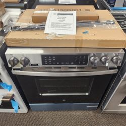 30 in. 5-Burners Slide-In Smart Gas Convection Range in Stainless with EasyWash Oven Tray And No-Preheat Air Fry