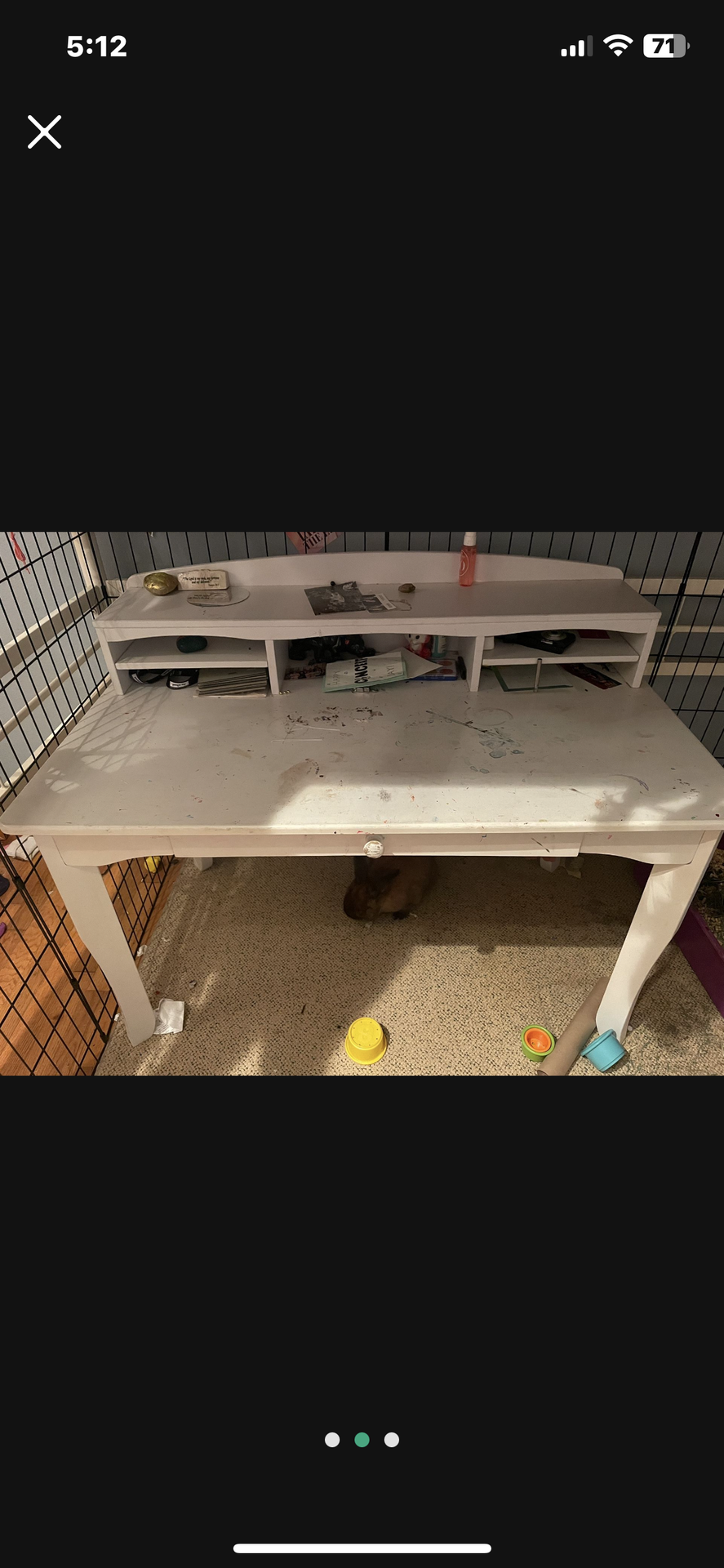 Potterybarn kids white desk and chair