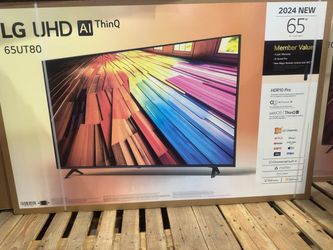 Best Deals.  65" Screen Led Smart 4k Ultra HDTV By LG ThinQ.  1 year Warranty