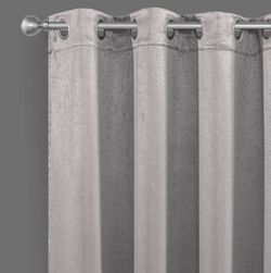 34x96 Dainty Home Light Grey Grommet Curtains - 2 Panels