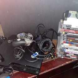 ps3 With 2 Controllers Games And Microphones 