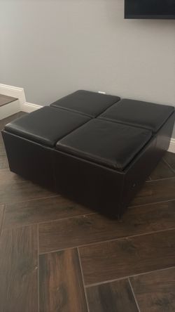 Storage ottoman with wheels square- moving sale