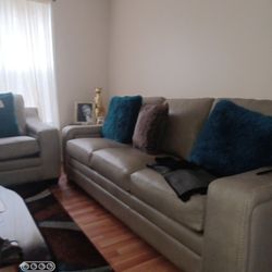 Leather Lovesest, Sofa And Dining room Chairs 