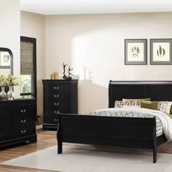 5  Piece Bedroom Set $849 today on sale. This includes bed frame, queen, dresser,mirror , nightstand, chest.