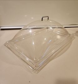 Clear Plastic Rectangular Pastry Display Tray & Dome Lid Set