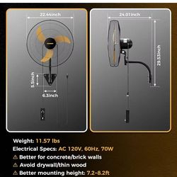 ❤️‍🔥 20 inch Wall Mount Fan Oscillating