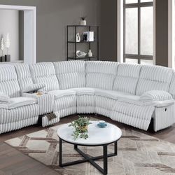 Power Motion Sectional Power Motion + Drawer + Console + Cup Holders  Color: Light Gray