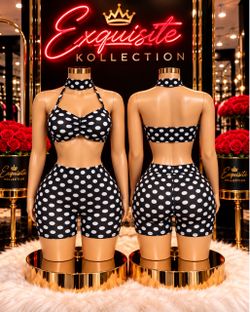 Black & White Polka Dot 3-Piece Set
