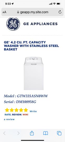 G.E Washer Top Load Like New  4,2 Top Load 