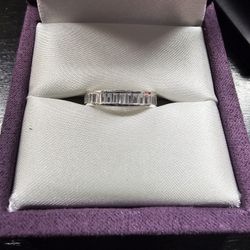 Sterling Silver Baguette Wedding Ring Band