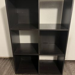 Dark Brown  6 Cube Book Case